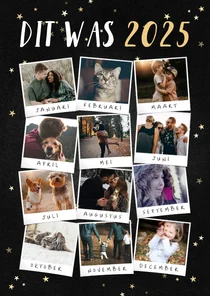 Kerstkaart terugblik op 2025 fotocollage