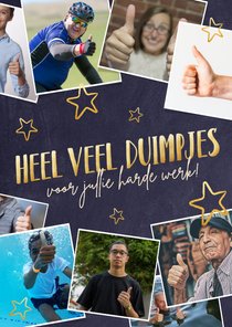 Kerstkaart voor medewerkers - duimpjes voor jullie werk