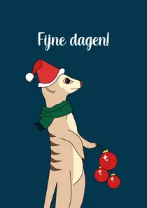 Kerstkaart vrolijk stokstaartje