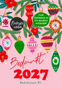 Kerstkaart vrolijke retro illustratie kerstballen