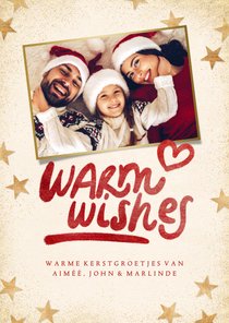 Kerstkaart 'Warm wishes' eigen foto