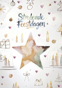 Kerstkaart waterverf Huidfonds