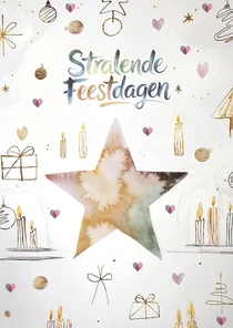Kerstkaart waterverf Huidfonds