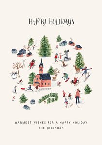 Kerstkaart winter landschap in de sneeuw