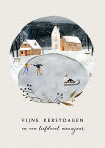 Kerstkaart winters tafereel