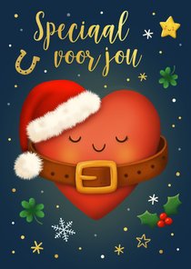 Kerstkaart winterse hart onder de riem