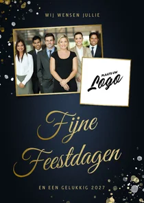 Kerstkaart zakelijk met fotos klassiek Fijne Feestdagen