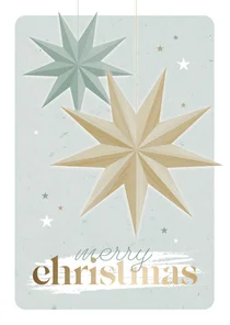 Kerstkaart zakelijk met vouwsterren