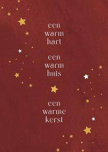 Kerstkaart zakelijk warm hart warm huis warme kerst