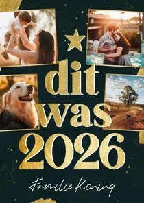 Kerstkaartje fotocollage terugblik dit was 2026