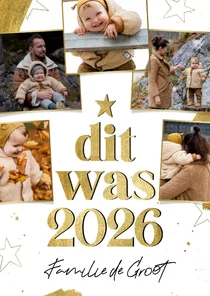 Kerstkaartje terugblik fotocollage Dit was 2026