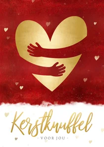 Kerstknuffel kerstkaart hart bij ziekte of verdriet