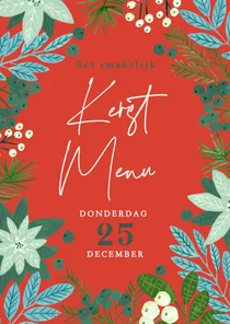  Kerstmenu botanisch bloemen poinsettia