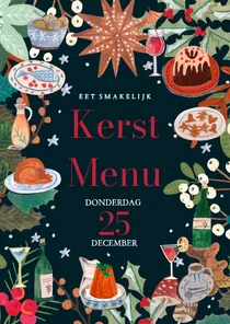 Kerstmenu doodle eten & drinken kerstfeest