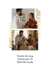 Kerstverhuiskaart new year new home minimalistisch 2 foto's