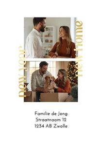 Kerstverhuiskaart new year new home minimalistisch 2 foto's