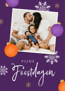 KiKa kerstkaart met foto en kerstballen