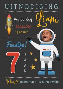 Kinderfeestje astronaut raket sterren superheld