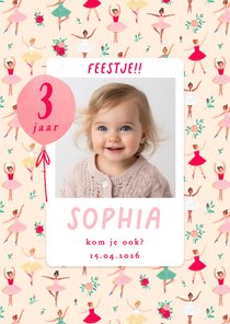Kinderfeestje ballerina en bloemen