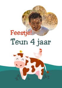 Kinderfeestje boerderijdieren koe kip kuiken