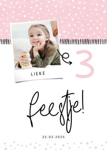 Kinderfeestje hip met foto en confetti aanpasbaar