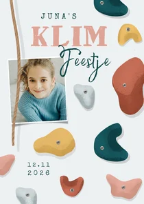 Kinderfeestje klimmen klimmuur illustratie foto indoor