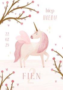 Kinderfeestje magische eenhoorn met hartjes