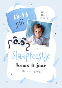 Kinderfeestje slaapfeestje kussen sterren slaapmasker foto