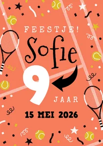 Kinderfeestje tennis thema aanpasbare leeftijd