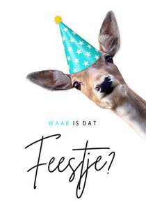 Kinderfeestje uitnodiging met hert - Waar is dat feestje?