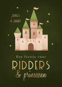 Kinderfeestje uitnodiging ridders prinsessen kasteel thema