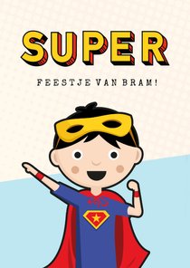 Kinderfeestje uitnodiging superhelden feestje jongen