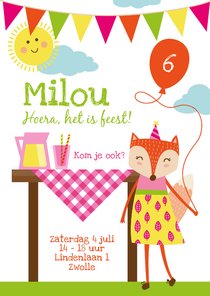 Kinderfeestje uitnodiging zomerfeestje meisje