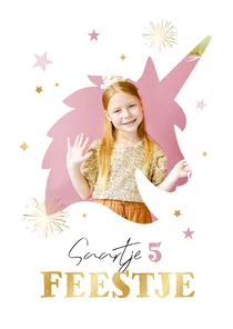 Kinderfeestje unicorn cupcake sterren goud foto