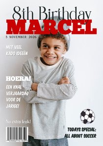 Kinderfeestje verjaardagsfeest voetbal tijdschrift