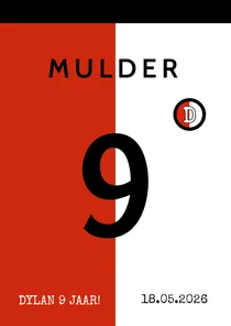 Kinderfeestje voetbalshirt rood wit zwart