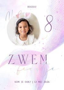 Kinderfeestje waterverf zeemeerminstaart