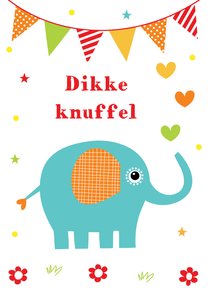 Kinderkaart olifant slinger