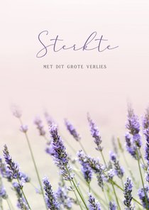 Klassieke condoleance sterkte kaart lavendel bloemen 