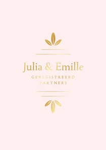 Klassieke kaart met gouden ornamenten geregistreerd partners