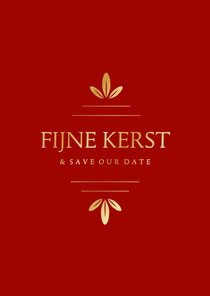 Klassieke save the date kerstkaart met gouden ornament