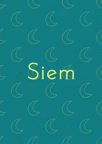 Kleurrijk geboortekaartje met patroon van maantjes