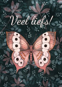 Kleurrijke zomaar kaart met vlinder