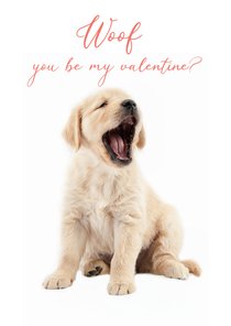 KNGF Geleidehond valentijnskaart woof you be my valentine?