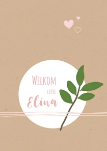 Kraft met takje en lijnen, meisje