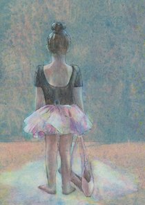 Kunstkaart ballerina in acryl