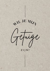 Less is more getuige kaart trouwerij kraftlook moderne typo