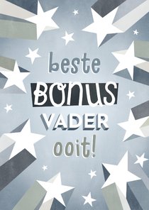 Leuke bonusvader Vaderdag kaart met sterren en typografie