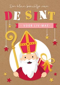 Leuke groetjes van Sinterklaas kaart voor een kind