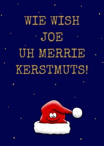 Leuke kerstkaart met rendier en grappige kerstmuts